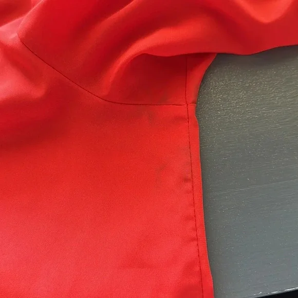 Lee Mar Red Vintage Button Up Blouse size 12 - Picture 4 of 4